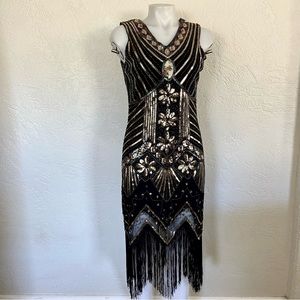 1920s Charleston Flapper Gatsby Costume Dress S